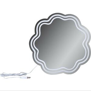 Melannco Orange and Yellow LED Wall Mirror, 11.8 Inch